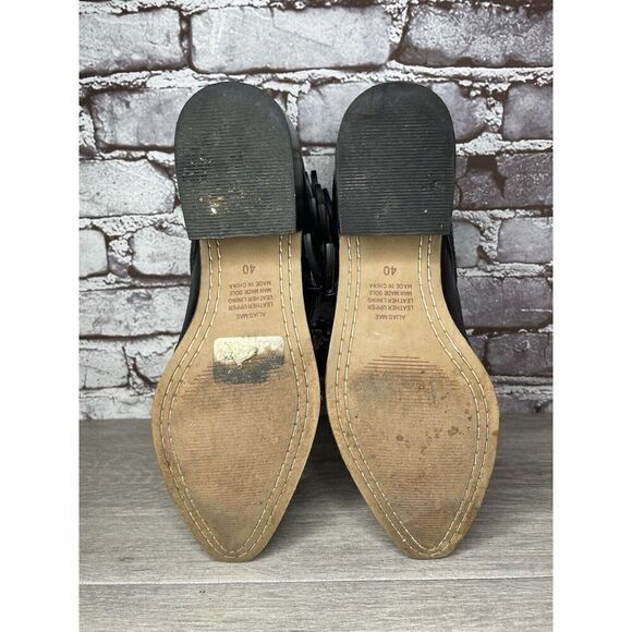 Alias Mae Black Leather Pointed Toe Buckle Straps Boots Women Sz 40EU/9.5M US - Picture 14 of 16